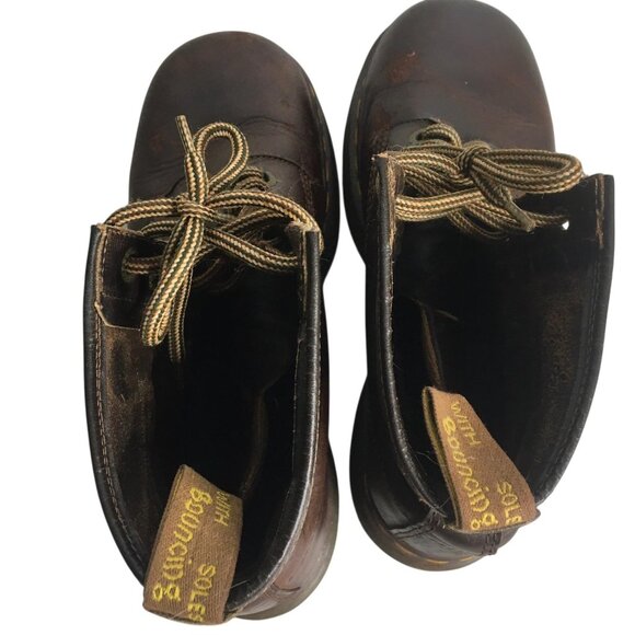 Vintage Dr Martens Boots Mens Size 9 Brown Leather Lace Up Made England 2000s main image 8